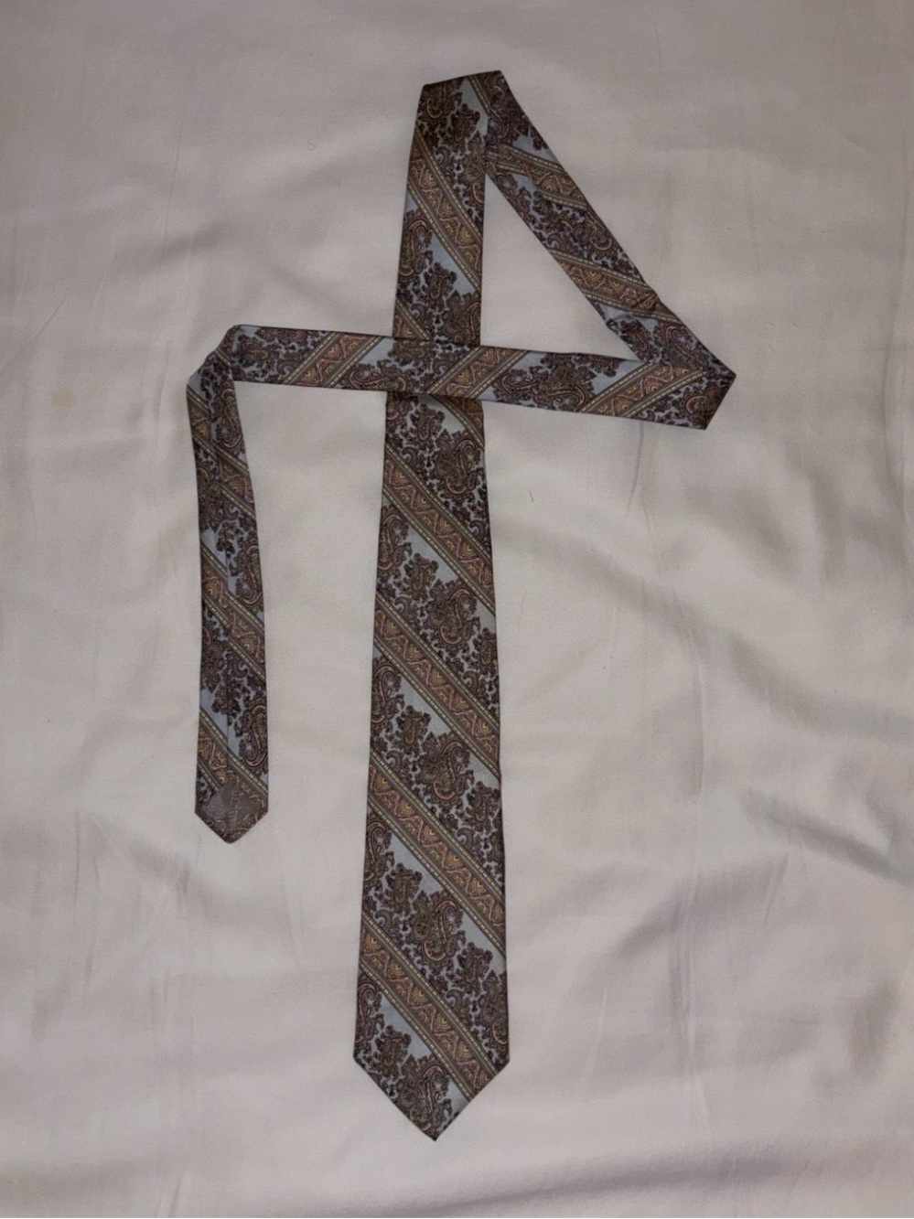 Dior Classic Paisley Stripe Men's Tie - Brown